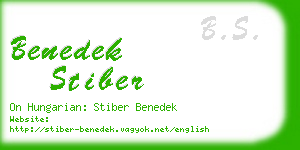 benedek stiber business card